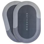 VERVENIX Doormat Pack of 2 Bathroom Mat Rubber for Home Kitchen Washroom Office Rectangular Grey