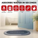 VERVENIX Doormat Pack of 2 Bathroom Mat Rubber for Home Kitchen Washroom Office Rectangular Grey